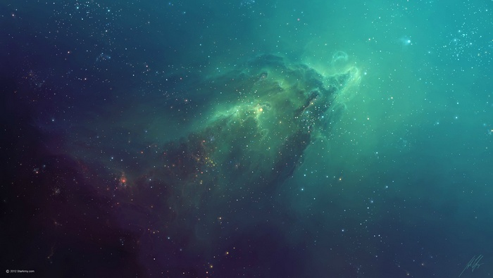 Abstract nebula with stars and cosmic dust
