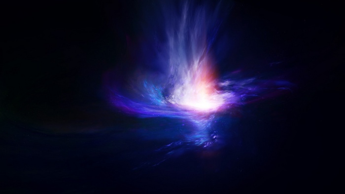 Abstract space nebula with bright light