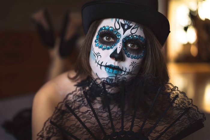 face, Sugar Skull, model, Mario Egger, makeup, Dia de los Muertos, women