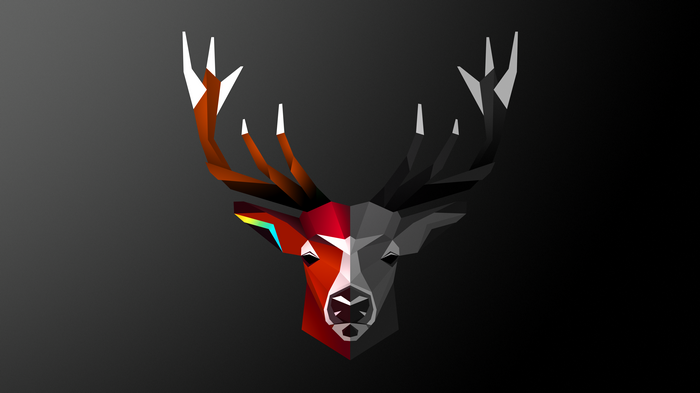 Abstract geometric deer head digital art