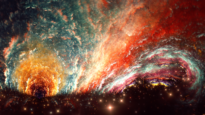 Abstract fractal nebula with stars