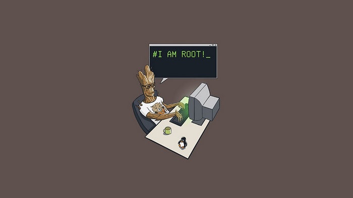 Groot from Guardians of the Galaxy Vol. 2 using Linux