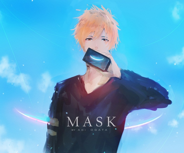 Kurosaki Ichigo from Bleach holding a mask