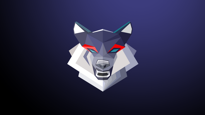 Abstract wolf head digital art