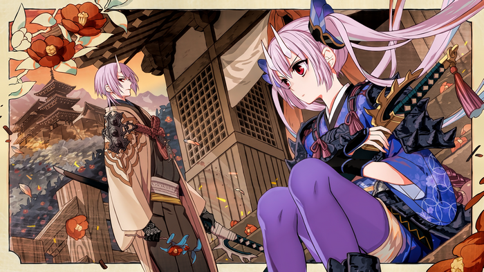 Chain Chronicle Characters with Pink Hair and Swords