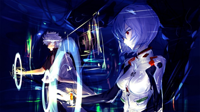 Rei Ayanami and Gintoki from Neon Genesis Evangelion and Gintama
