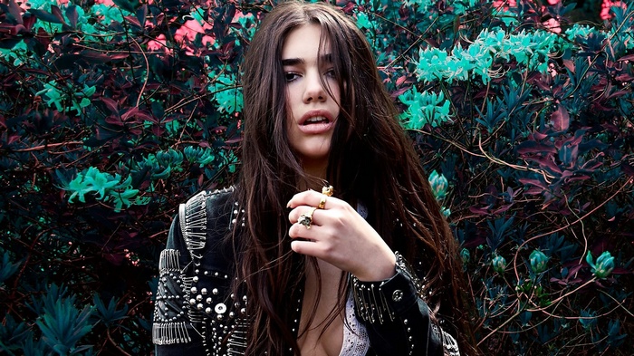 Dua Lipa in a decorated jacket