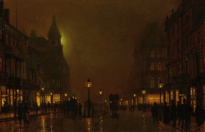 Street at Night by John Atkinson Grimshaw