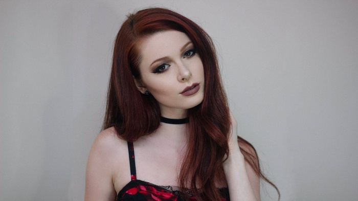 Vannah Blair with red hair and makeup