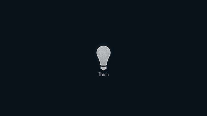 Lightbulb with the word "Think" below it