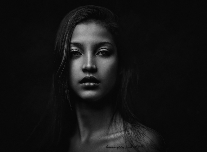 Portrait of Anna Flavia with tattoo