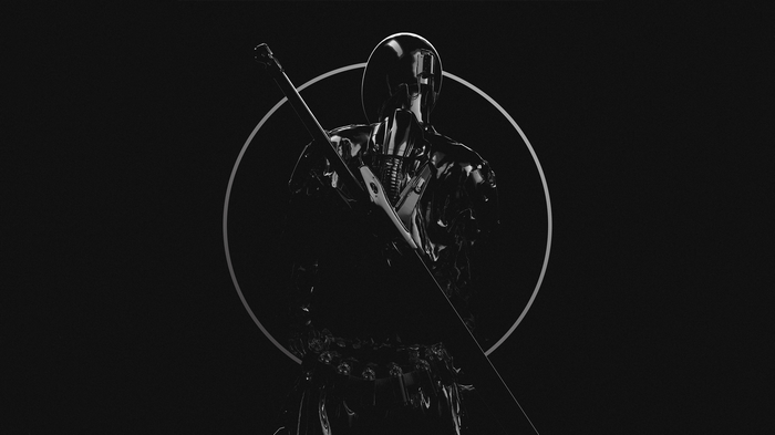 Robot with a sword and a circle