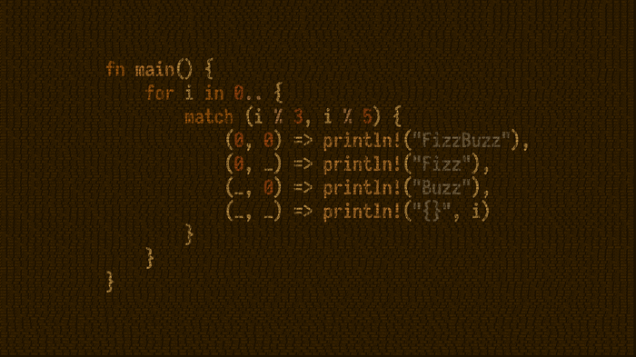 Rust code for FizzBuzz