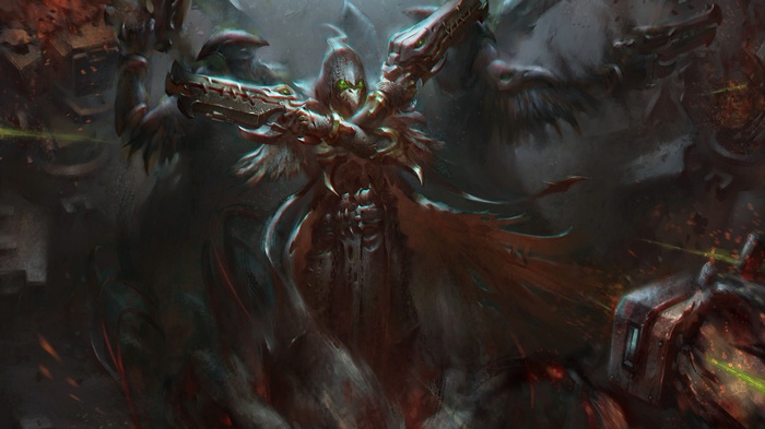 Reaper from Overwatch holding shotguns