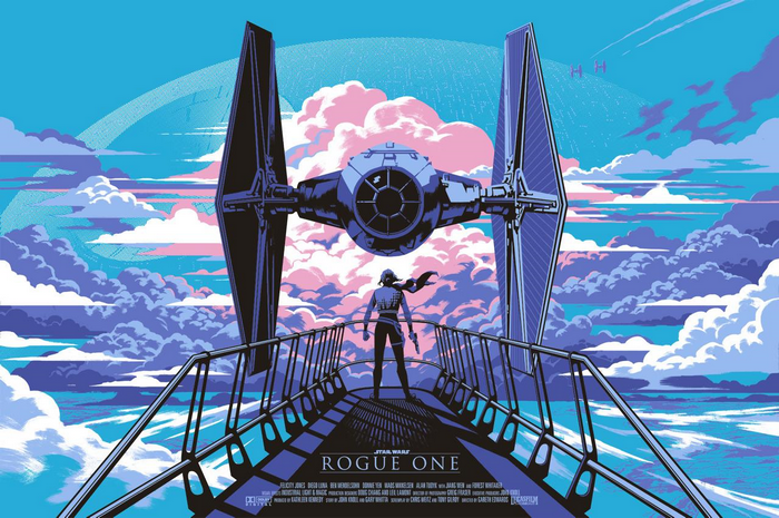 Jyn Erso and TIE Fighter from Rogue One: A Star Wars Story