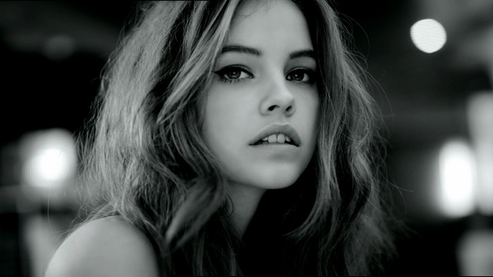Monochrome portrait of Barbara Palvin