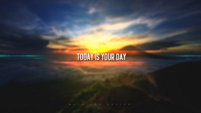 Motivational Quote Typography Over Sunset Landscape