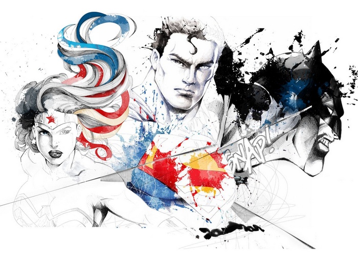 Wonder Woman, Superman, and Batman from DC Comics