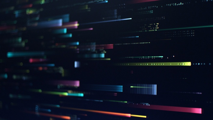 Abstract digital art with colorful light streaks
