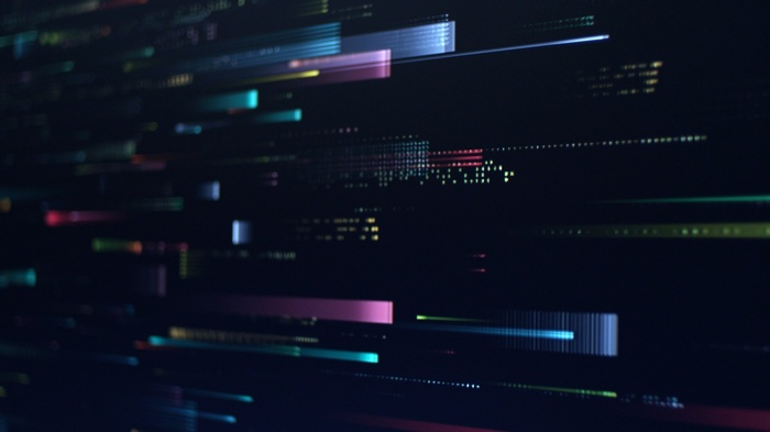Abstract digital art with colorful light streaks