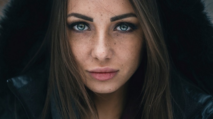 face, women, Katya Ivanova, freckles