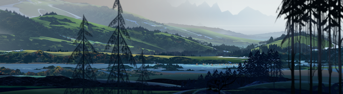 The Banner Saga concept art landscape