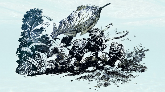 Divers and Nautilus from 20,000 Leagues Under the Sea