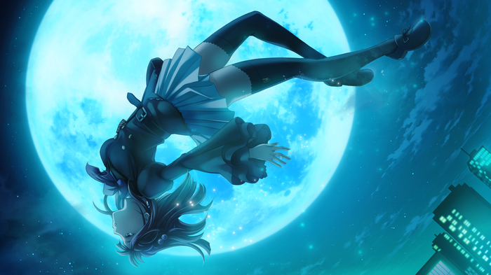 anime girls, Moon