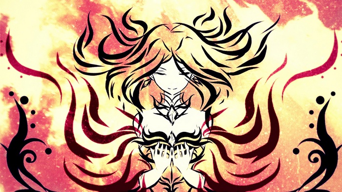 Lina from Dota 2 with fiery background