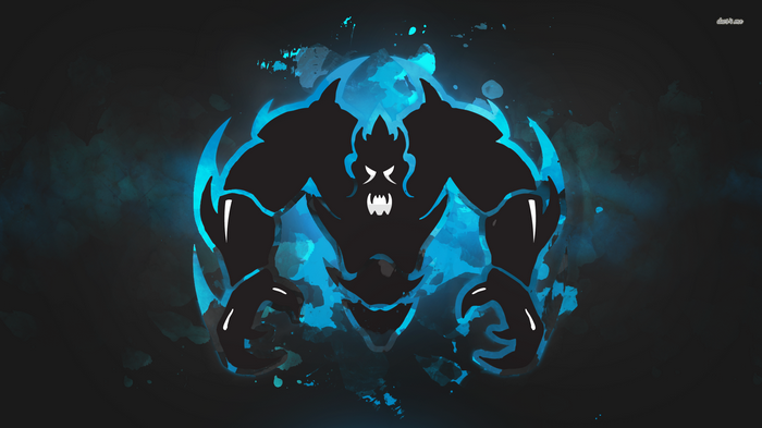 Black demon creature with blue glowing accents