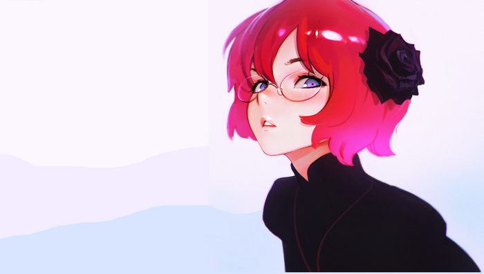 Ilya Kuvshinov, illustration, simple background