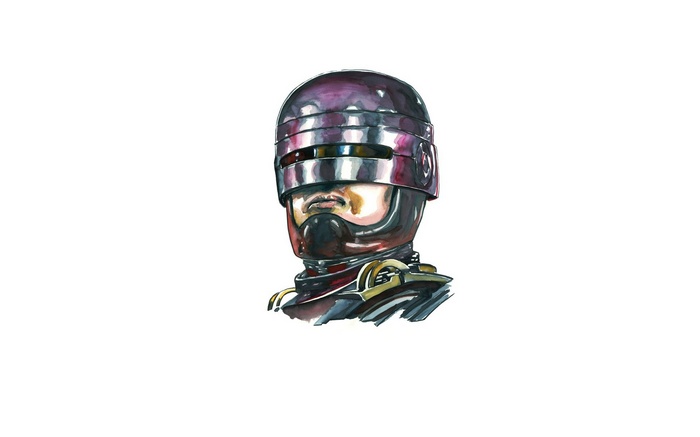 Artwork of RoboCop's helmet