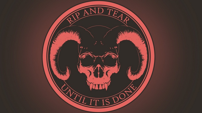Doom Rip and Tear Skull Logo