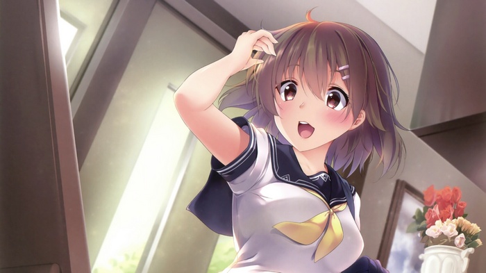 Anime girl in school uniform