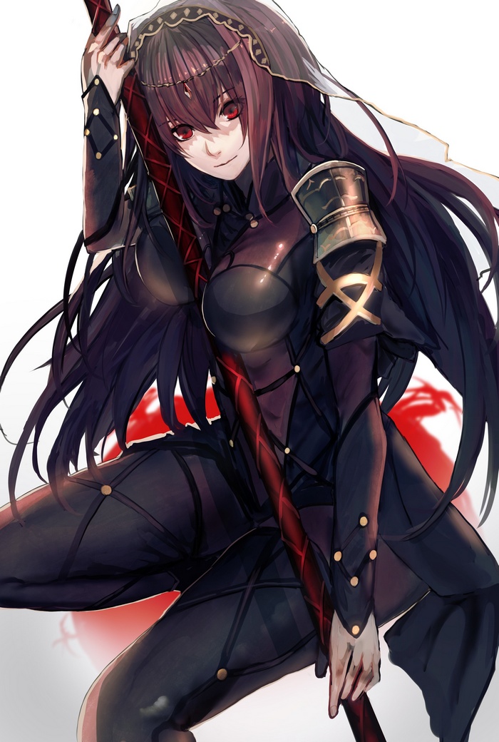 Scathach from Fate/Grand Order holding a staff