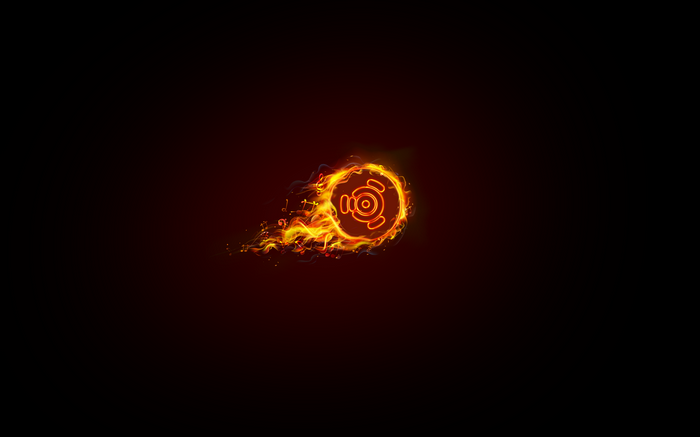 Ubuntu Studio logo on fire