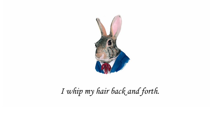 Rabbit in a suit with a quote