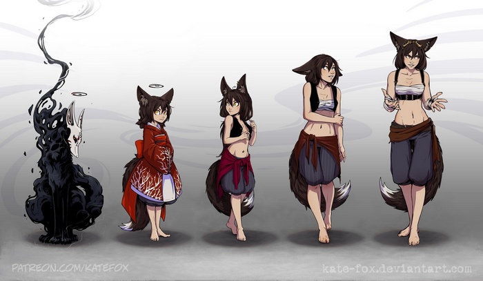 fox girl, anime