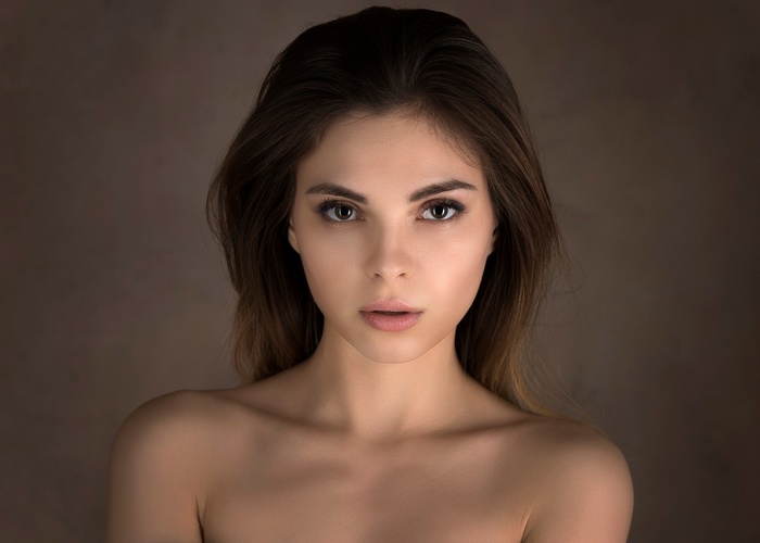 Simple Background Face Women Portrait Bare Shoulders Brunette Rare Gallery Hd