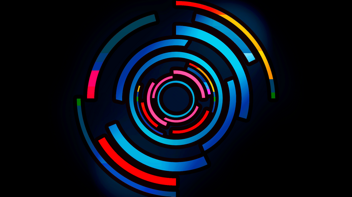 Abstract colorful circular digital art
