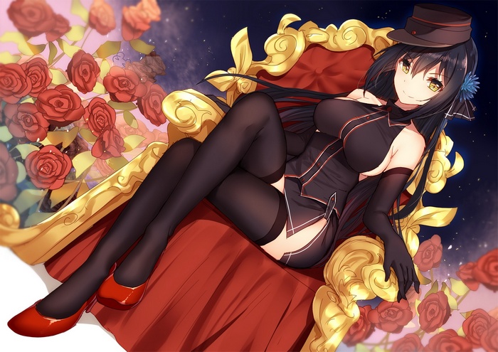 Ida Brooke from Panzer Waltz sitting on a throne