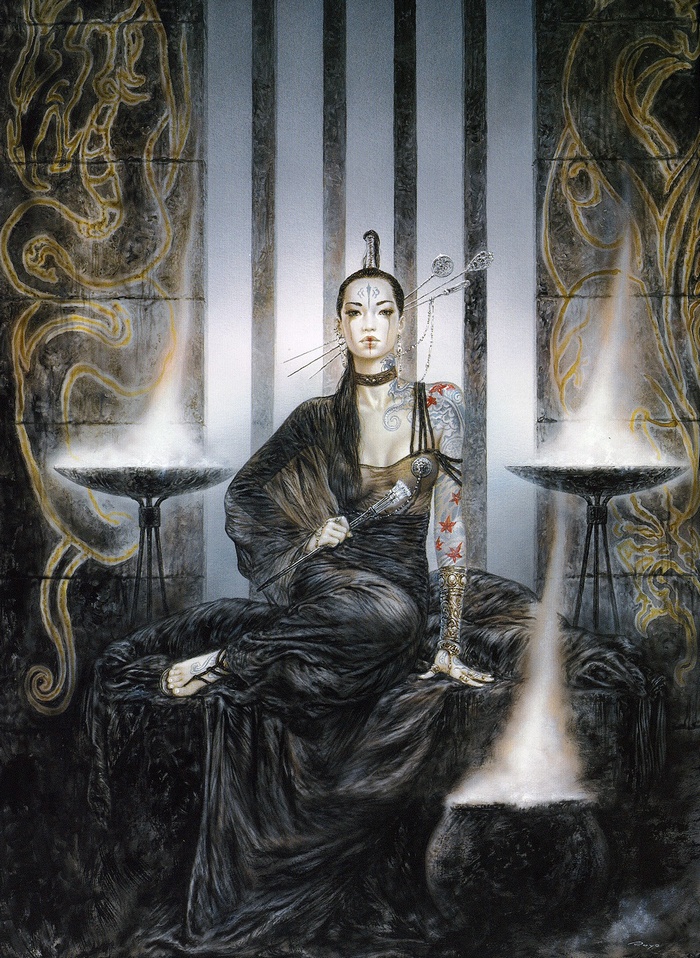 Woman with tattoos from Dead Moon by Luis Royo