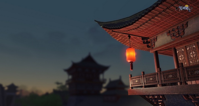 Traditional Chinese architecture with a lantern