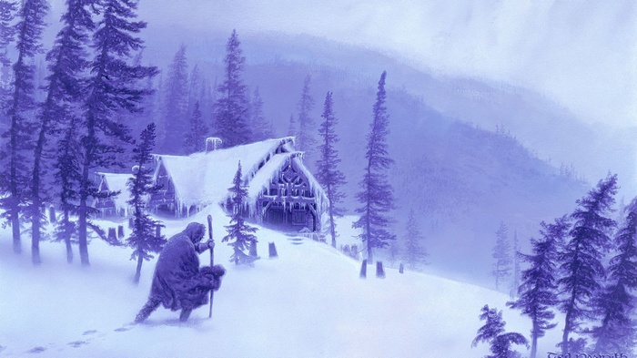 norse, mountains, forest, winter, snow, cold