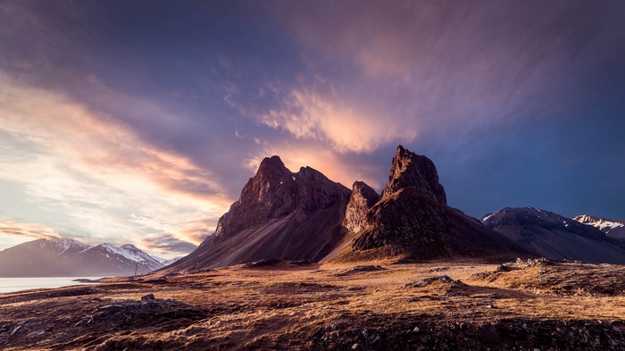 Mountains and clouds over Iceland landscape