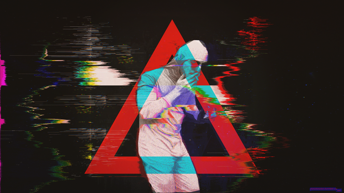 Glitch art of Papa Franku (Pink Guy)