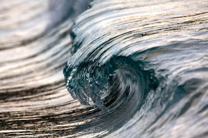 Close-up of a breaking ocean wave