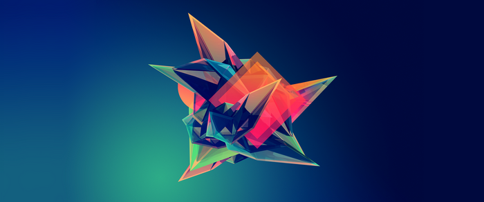 Abstract geometric crystal formation with gradient background