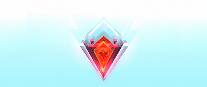 Abstract geometric crystal with light effects