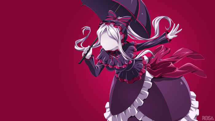 Shalltear Bloodfallen from Overlord holding an umbrella